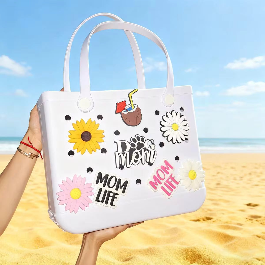 1pc Baseball Theme Boge Bag Accessories, Sports Accessory Compatible With Bogg Bags,Tote Decoration, Handbag & Beach Tote Insert, Sporty Stylish Accent Rubber Beach Bag Holiday Essentials Beach Bag Summer Travel Essentials Holiday Essentials